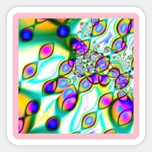 Psychedelic Fractal, Pink and Blue Design. Sticker